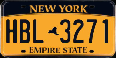 NY license plate HBL3271