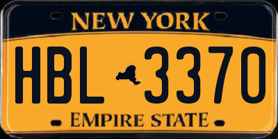 NY license plate HBL3370