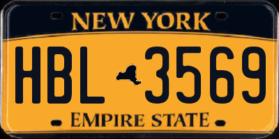 NY license plate HBL3569