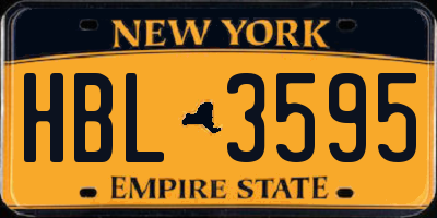 NY license plate HBL3595