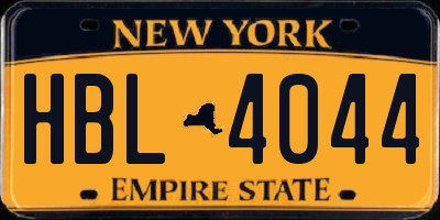 NY license plate HBL4044