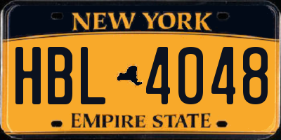 NY license plate HBL4048