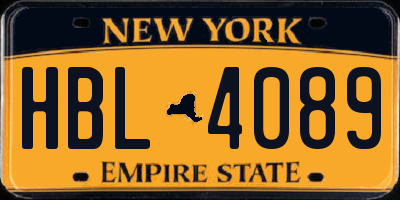 NY license plate HBL4089