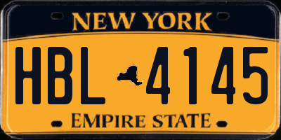 NY license plate HBL4145
