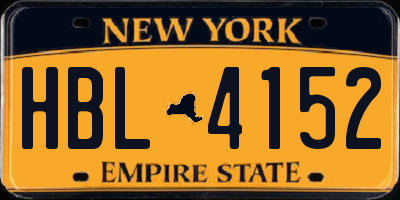 NY license plate HBL4152