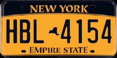 NY license plate HBL4154