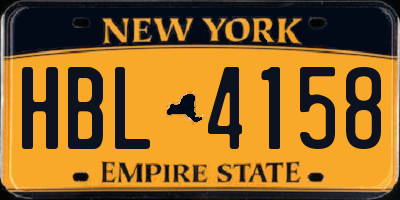 NY license plate HBL4158