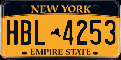 NY license plate HBL4253