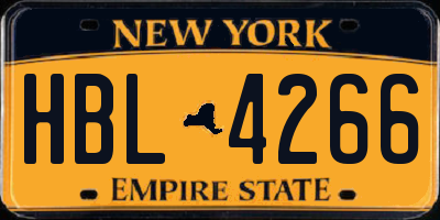NY license plate HBL4266