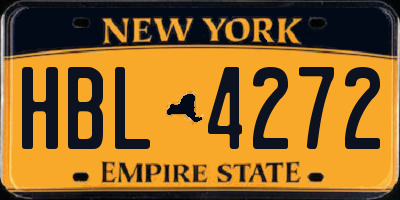NY license plate HBL4272