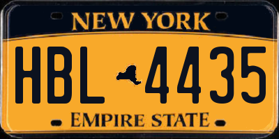 NY license plate HBL4435