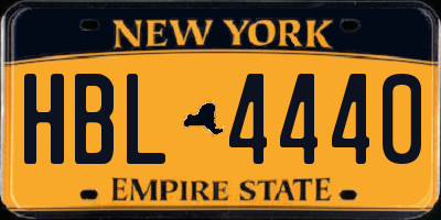 NY license plate HBL4440