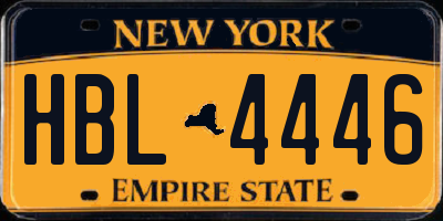 NY license plate HBL4446
