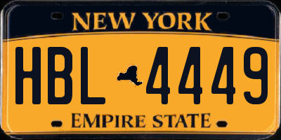 NY license plate HBL4449