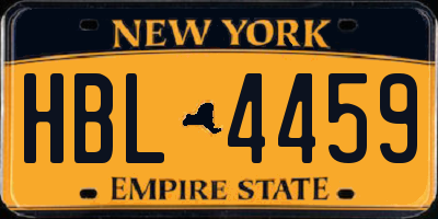 NY license plate HBL4459