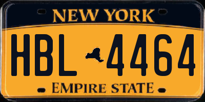 NY license plate HBL4464