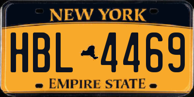 NY license plate HBL4469