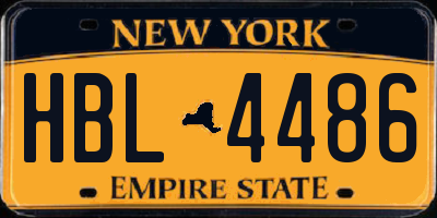 NY license plate HBL4486