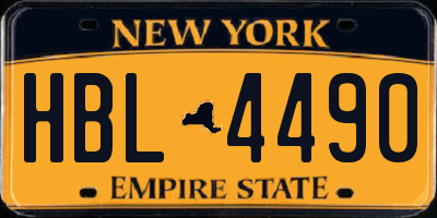 NY license plate HBL4490