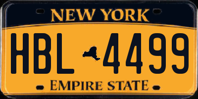 NY license plate HBL4499