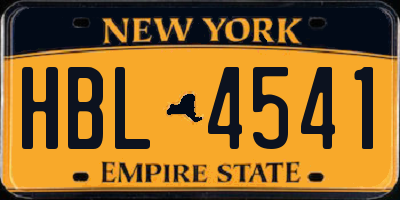 NY license plate HBL4541