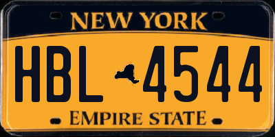 NY license plate HBL4544
