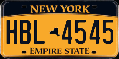 NY license plate HBL4545