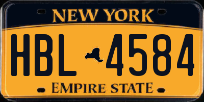 NY license plate HBL4584