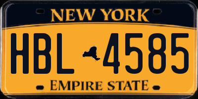 NY license plate HBL4585