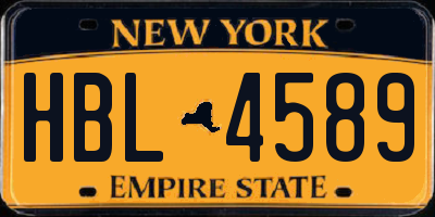 NY license plate HBL4589
