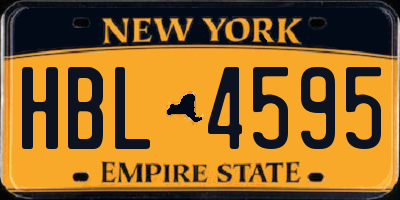 NY license plate HBL4595