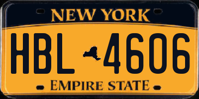 NY license plate HBL4606
