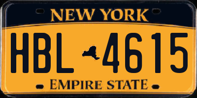 NY license plate HBL4615