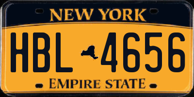 NY license plate HBL4656