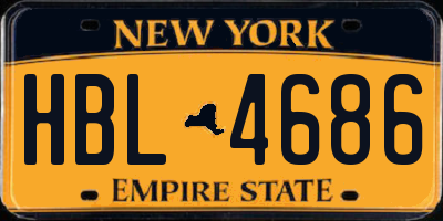 NY license plate HBL4686