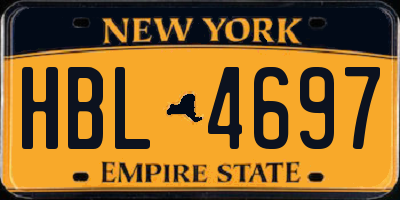 NY license plate HBL4697