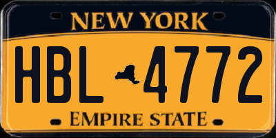 NY license plate HBL4772