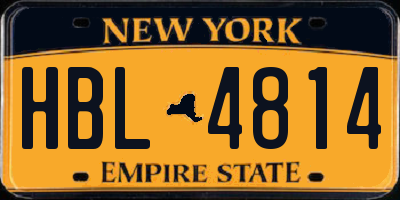 NY license plate HBL4814
