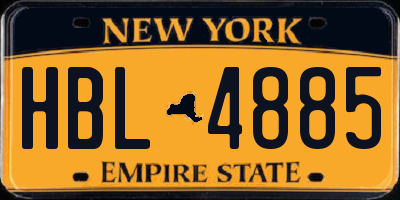 NY license plate HBL4885