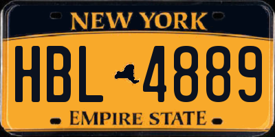 NY license plate HBL4889