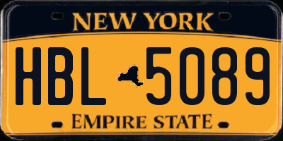 NY license plate HBL5089