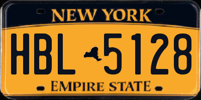 NY license plate HBL5128