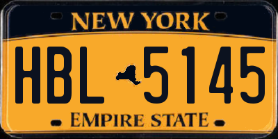 NY license plate HBL5145