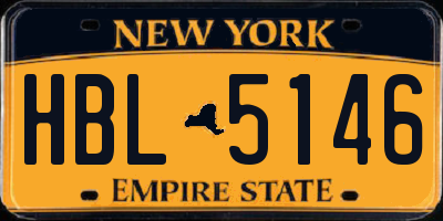 NY license plate HBL5146