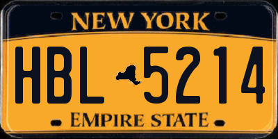 NY license plate HBL5214
