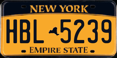 NY license plate HBL5239