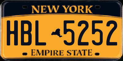 NY license plate HBL5252