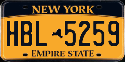 NY license plate HBL5259