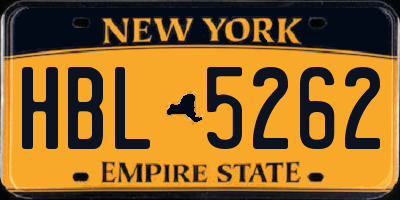 NY license plate HBL5262