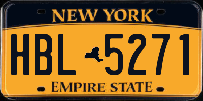 NY license plate HBL5271